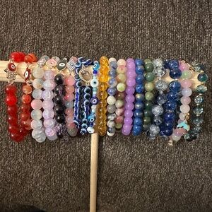 Evil eye and gemstones bracelets